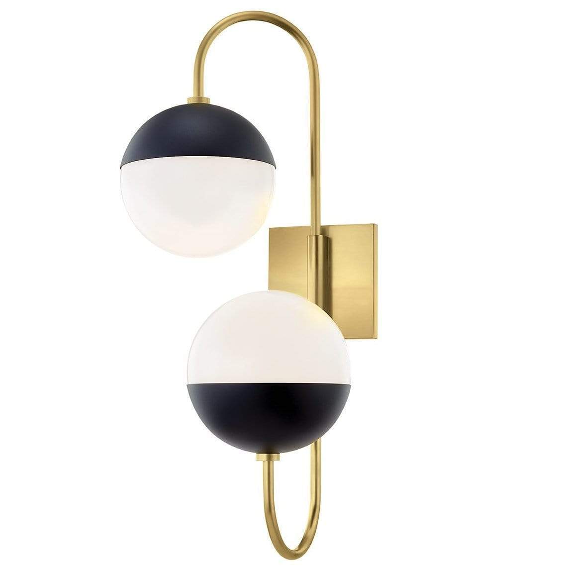 Mitzi Renee Double Wall Sconce - Polished Nickel/Black Lighting