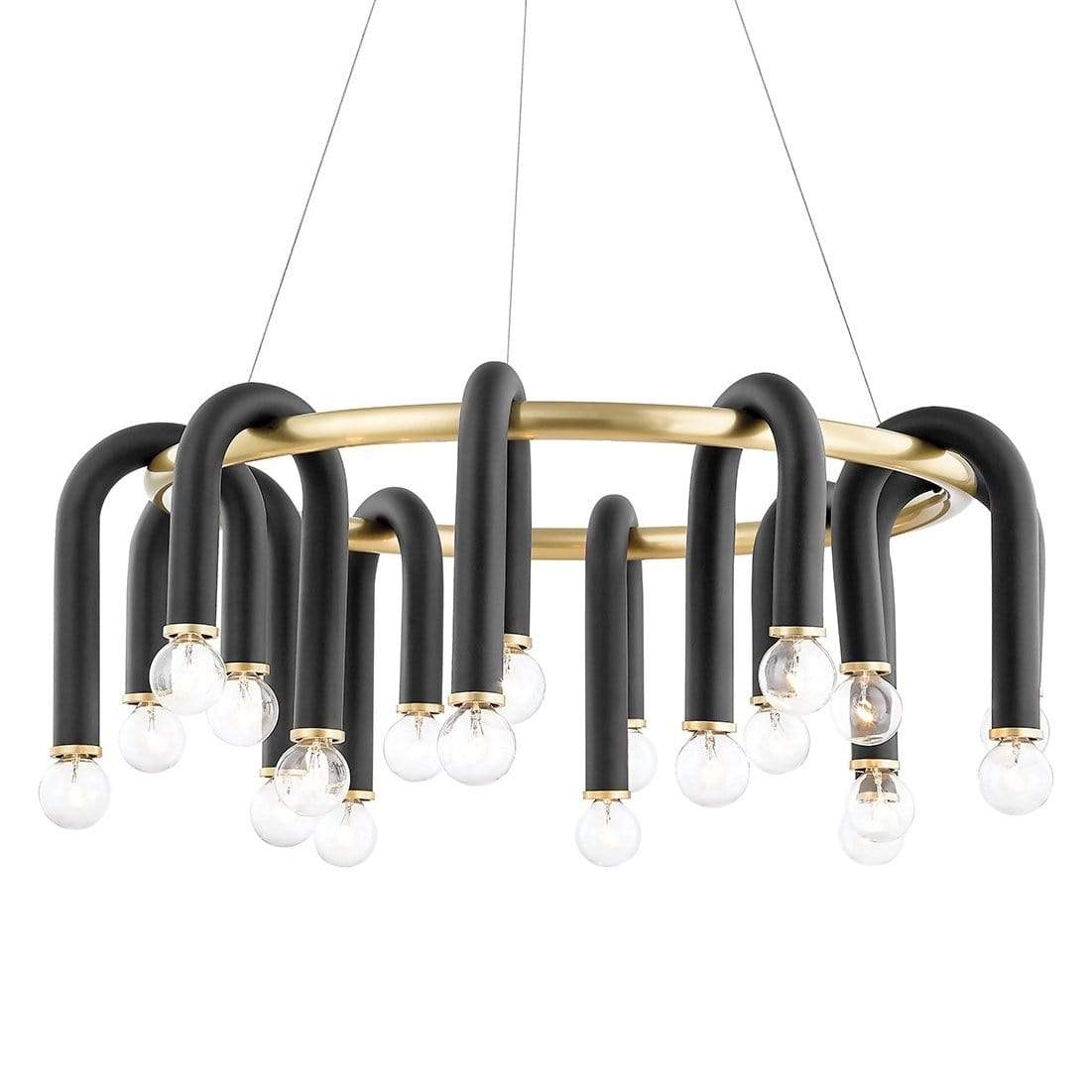 Mitzi Whit Chandelier - Aged Brass and Black Lighting mitzi-H382820-AGB/BK 806134901868