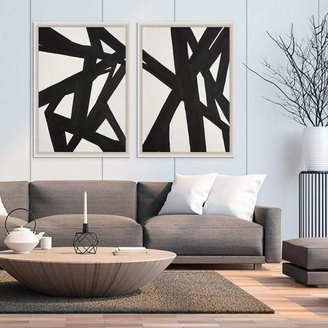 Natural Curiosities Black & White Abstract Painting 1 Decor