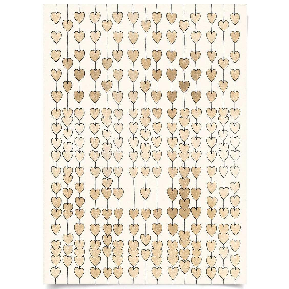 Natural Curiosities Cartier Heart Strings - Gold Leaf Pillow & Decor