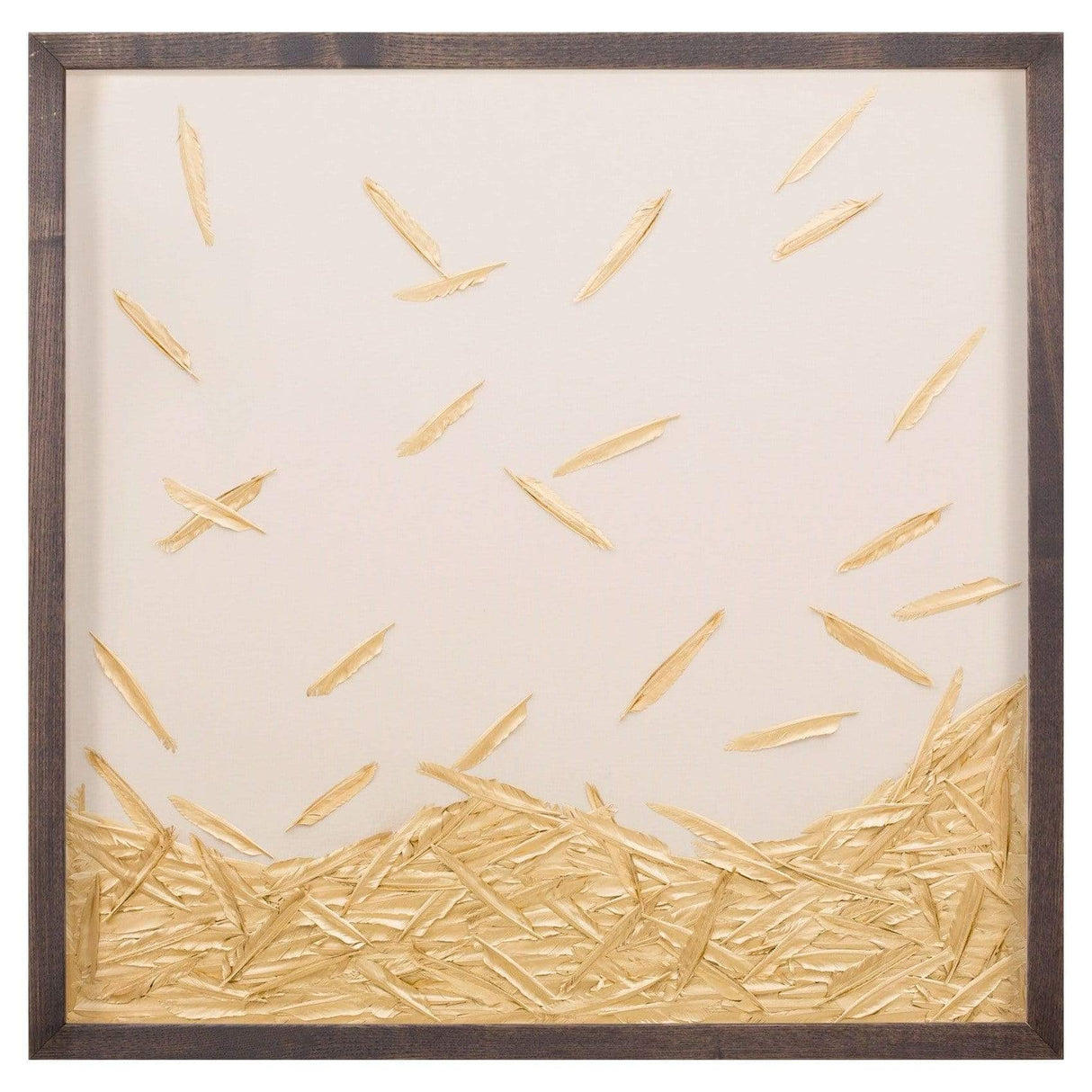 Natural Curiosities Golden Feathers Wall natural-curiosities-golden-feathers-wood-frame