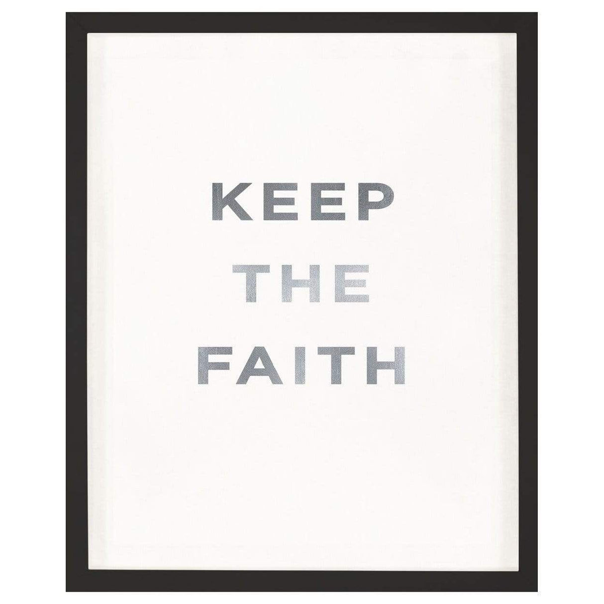 Natural Curiosities "Keep the Faith" Silver Leaf Quote Wall natural-curiosities-keep-the-faith-silver-leaf-quote-black-frame