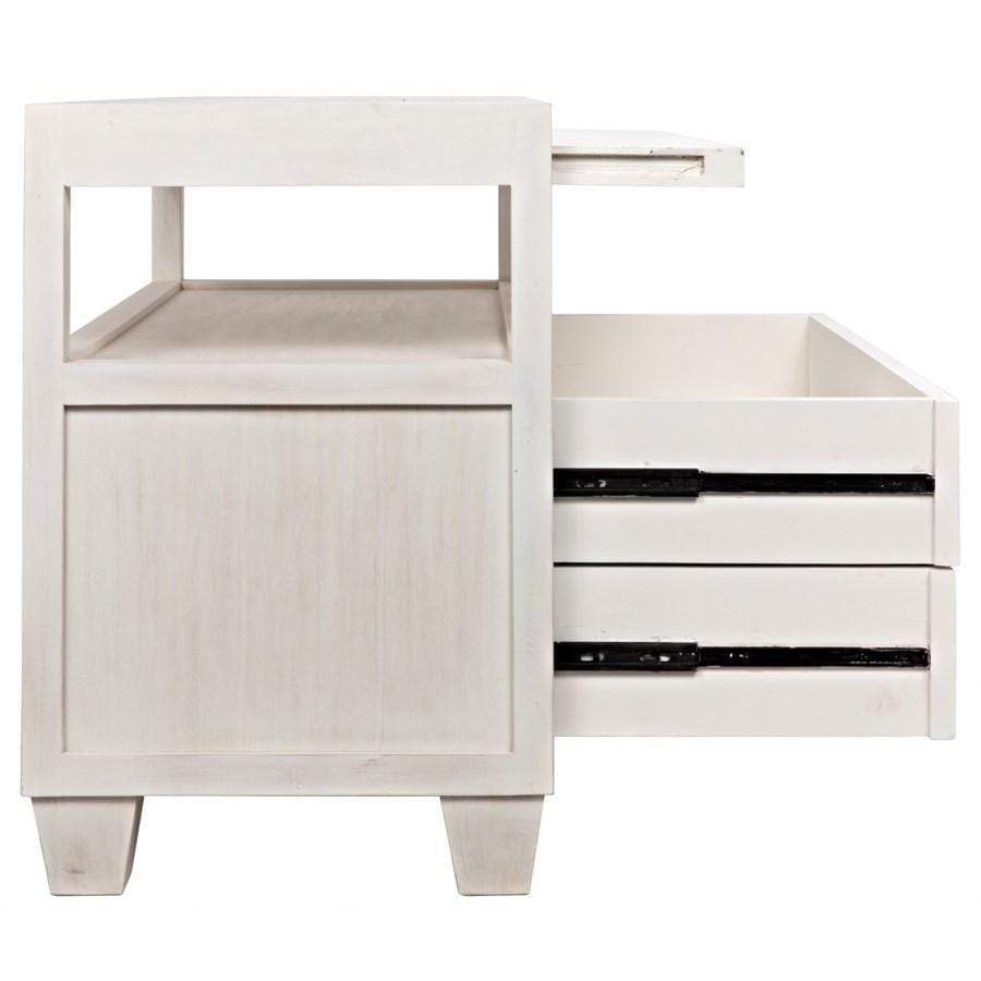 Noir 2 Drawer Side Table w/ Sliding Tray Furniture noir-GTAB243WH 00842449107229
