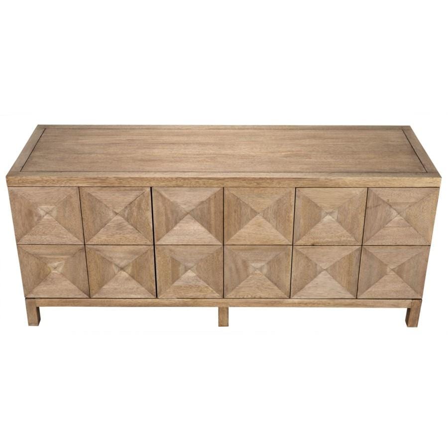 Noir 3 Door Quadrant Sideboard - Washed Walnut Furniture