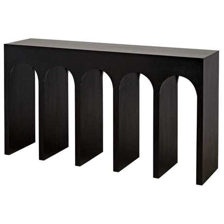 Noir Bridge Console - Hand Rubbed Black Furniture noir-GCON287HB 00842449121133