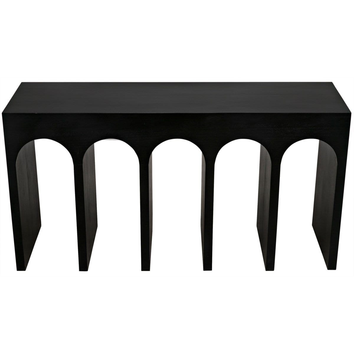 Noir Bridge Console - Hand Rubbed Black Furniture noir-GCON287HB 00842449121133