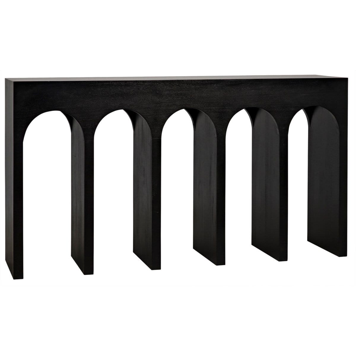 Noir Bridge Console - Hand Rubbed Black Furniture noir-GCON287HB 00842449121133