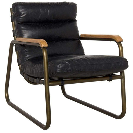 Noir Cowhide Arm Chair Furniture noir-LEA-C0118-1D 00842449111899