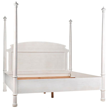 Noir Douglas Bed - White Wash Furniture noir-GBED116EKWH-NEW 00842449126329