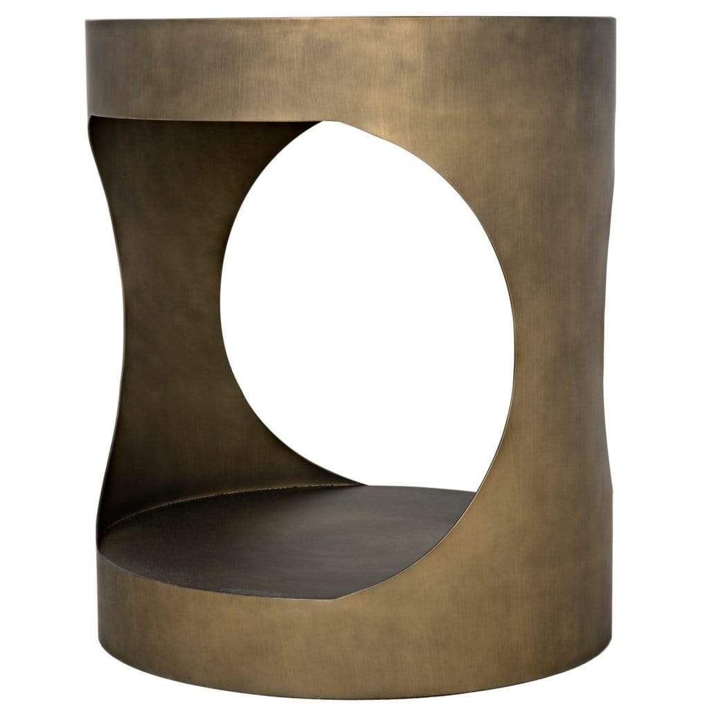 Noir Eclipse Round Side Table Furniture noir-GTAB302AB 00842449130494