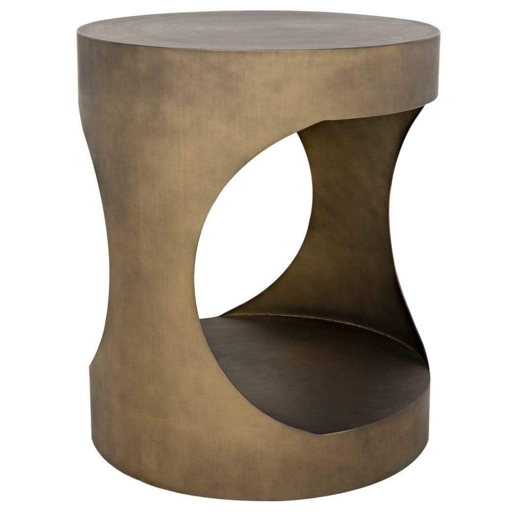 Noir Eclipse Round Side Table Furniture noir-GTAB302AB 00842449130494