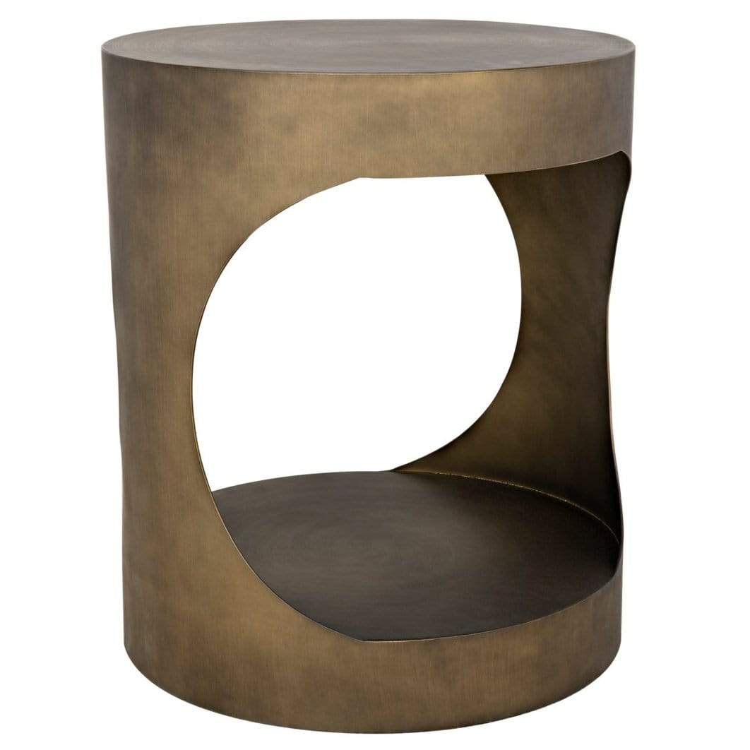 Noir Eclipse Round Side Table Furniture noir-GTAB302AB 00842449130494