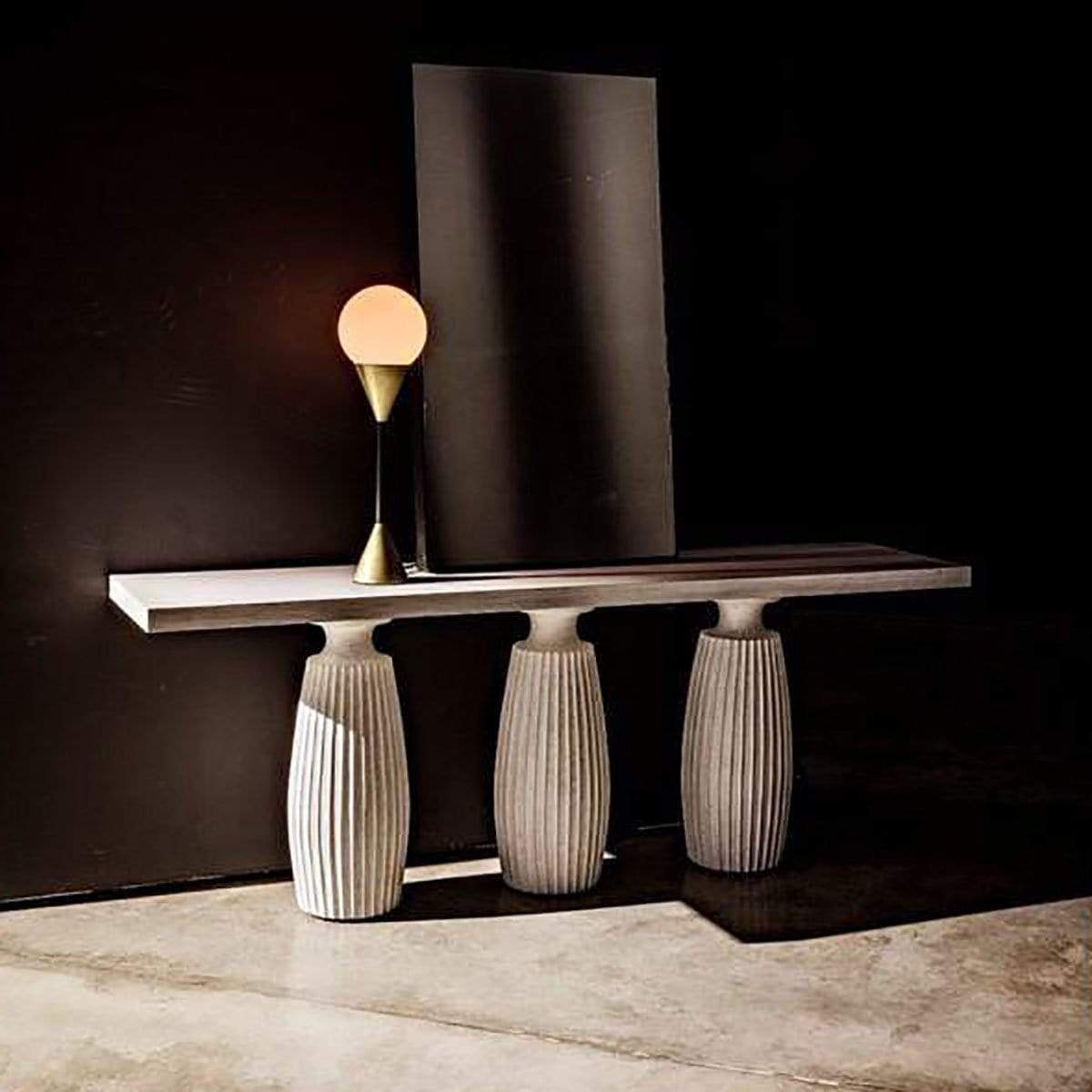 Noir Evelyn Console - White Wash Furniture noir-GCON373WH 00842449129634