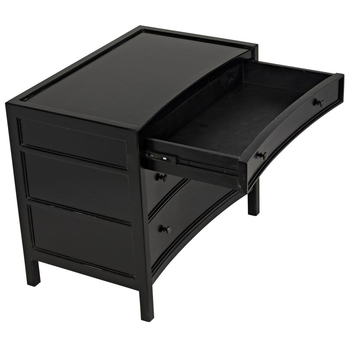 Noir Hampton 3 Drawer Night Stand Furniture