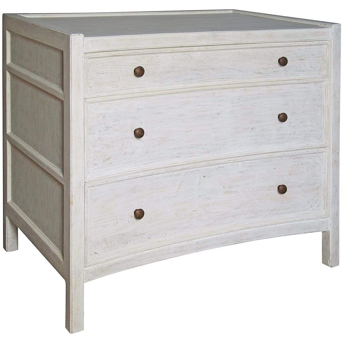 Noir Hampton 3 Drawer Night Stand - White Furniture Noir-GTAB245WH 00842449107267