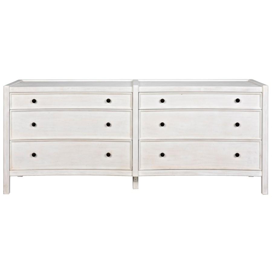 Noir Hampton 6 Drawer Dresser - White Furniture noir-GDRE241WH-2 00842449128132