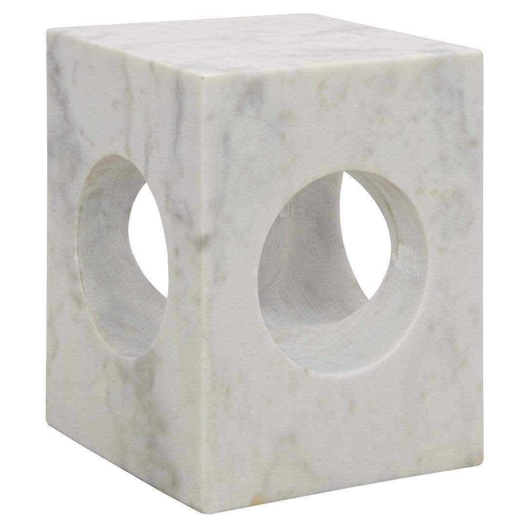 Noir Merlin Side Table - White Stone Furniture noir-GTAB801 00842449114050