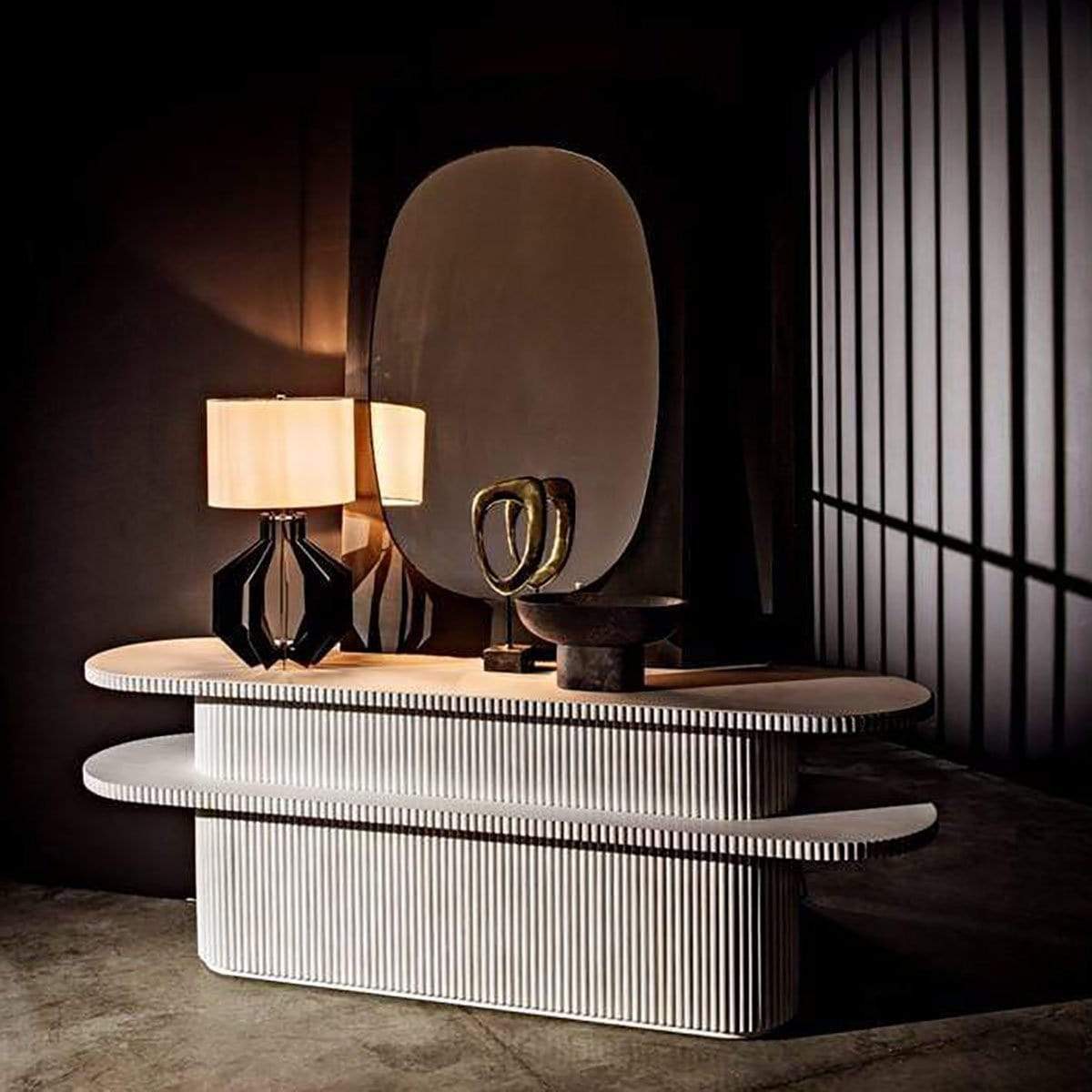 Noir Parker Console - White Wash Furniture noir-GCON360WH 00842449128996