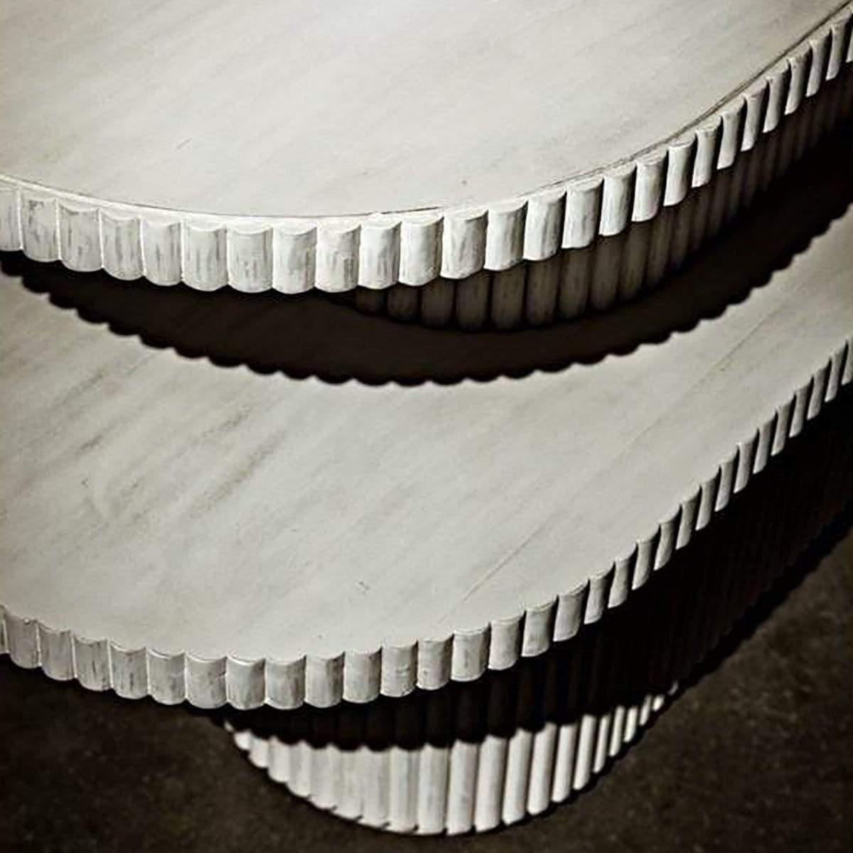 Noir Parker Console - White Wash Furniture noir-GCON360WH 00842449128996