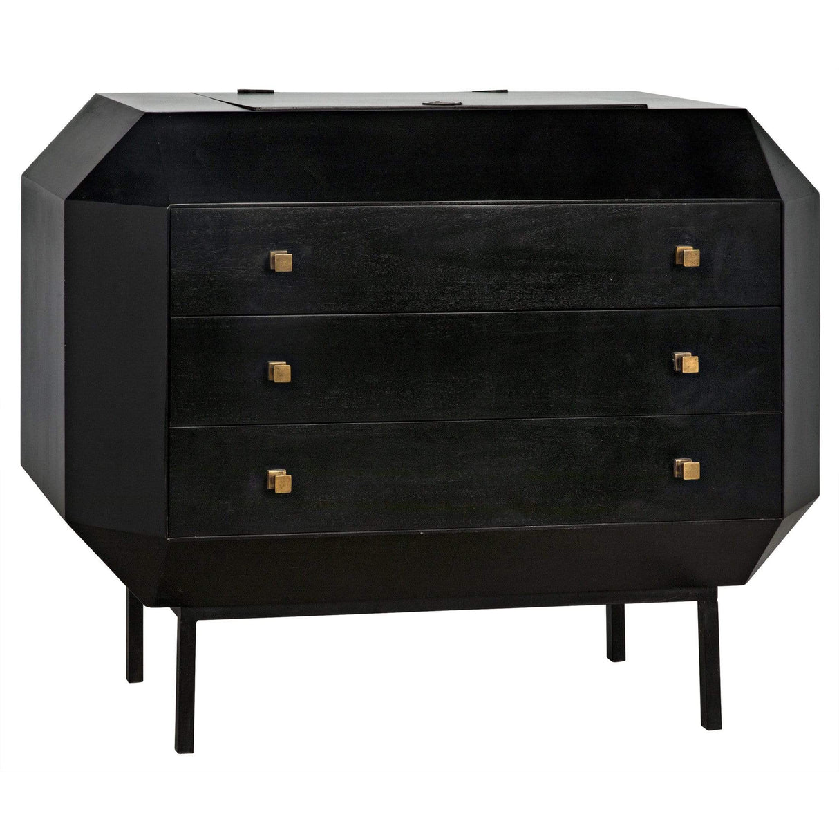 Noir Rhiana Dresser - Hand Rubbed Black Furniture noir-GDRE224HB 00842449121270