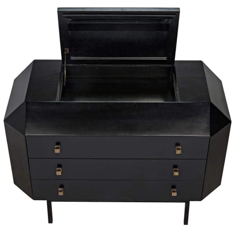 Noir Rhiana Dresser - Hand Rubbed Black Furniture noir-GDRE224HB 00842449121270