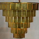 Noir Shield Chandelier - Brass Lighting Noir-LAMP610MB 00842449111820