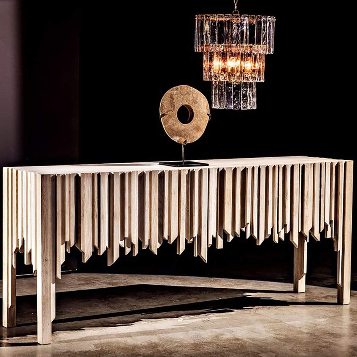 Noir Small Bruna Chandelier - Brass Lighting noir-LAMP570MB-S 00842449117976