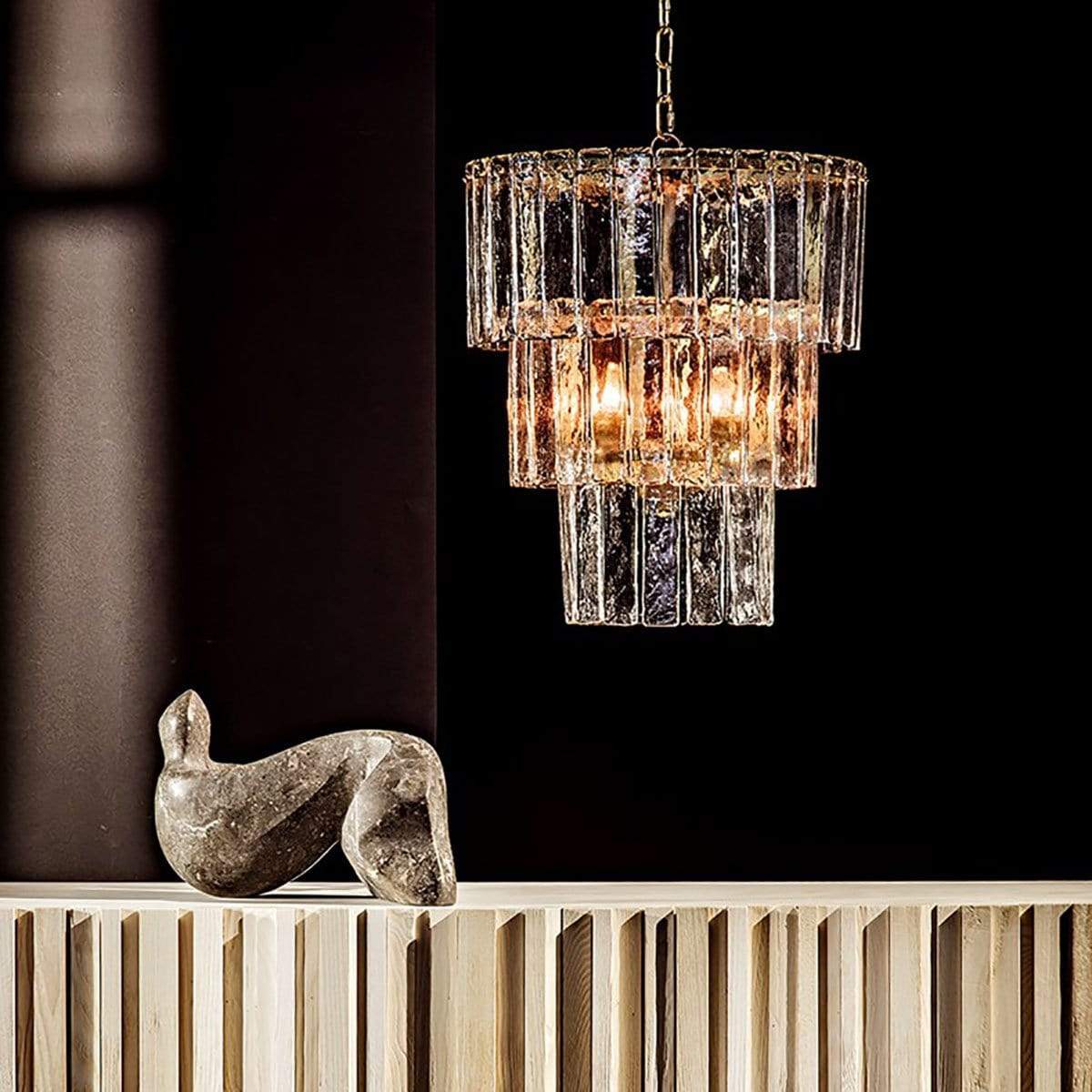 Noir Small Bruna Chandelier - Brass Lighting noir-LAMP570MB-S 00842449117976