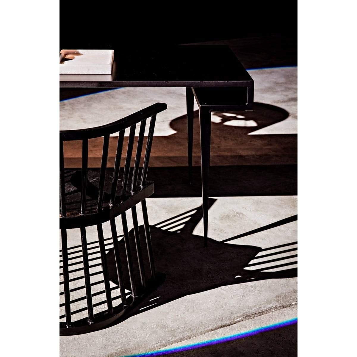 Noir Stiletto Desk Furniture noir-GDES153MT 00842449113497