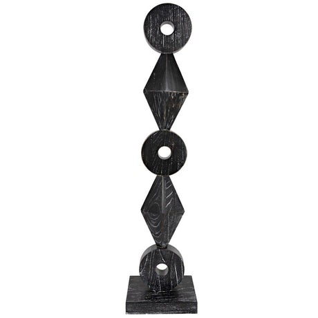 Noir Totem Sculpture - Cinder Black Sculptures & Statues noir-AC151CB