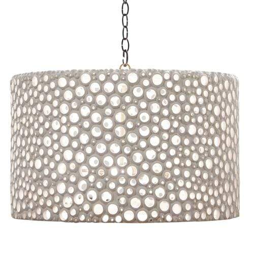 Oly Studio Meri Drum Chandelier - White Lighting Oly-Meri-Drum-Chandelier-White-Silver