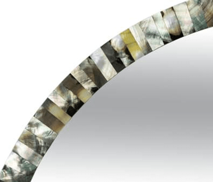 Oly Studio Pearl Round Mirror - Grey Mother of Pearl Wall