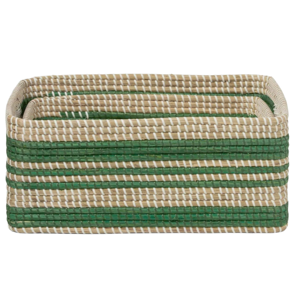 Pigeon and Poodle Arley Handwoven Square Basket - Set of Two Decor