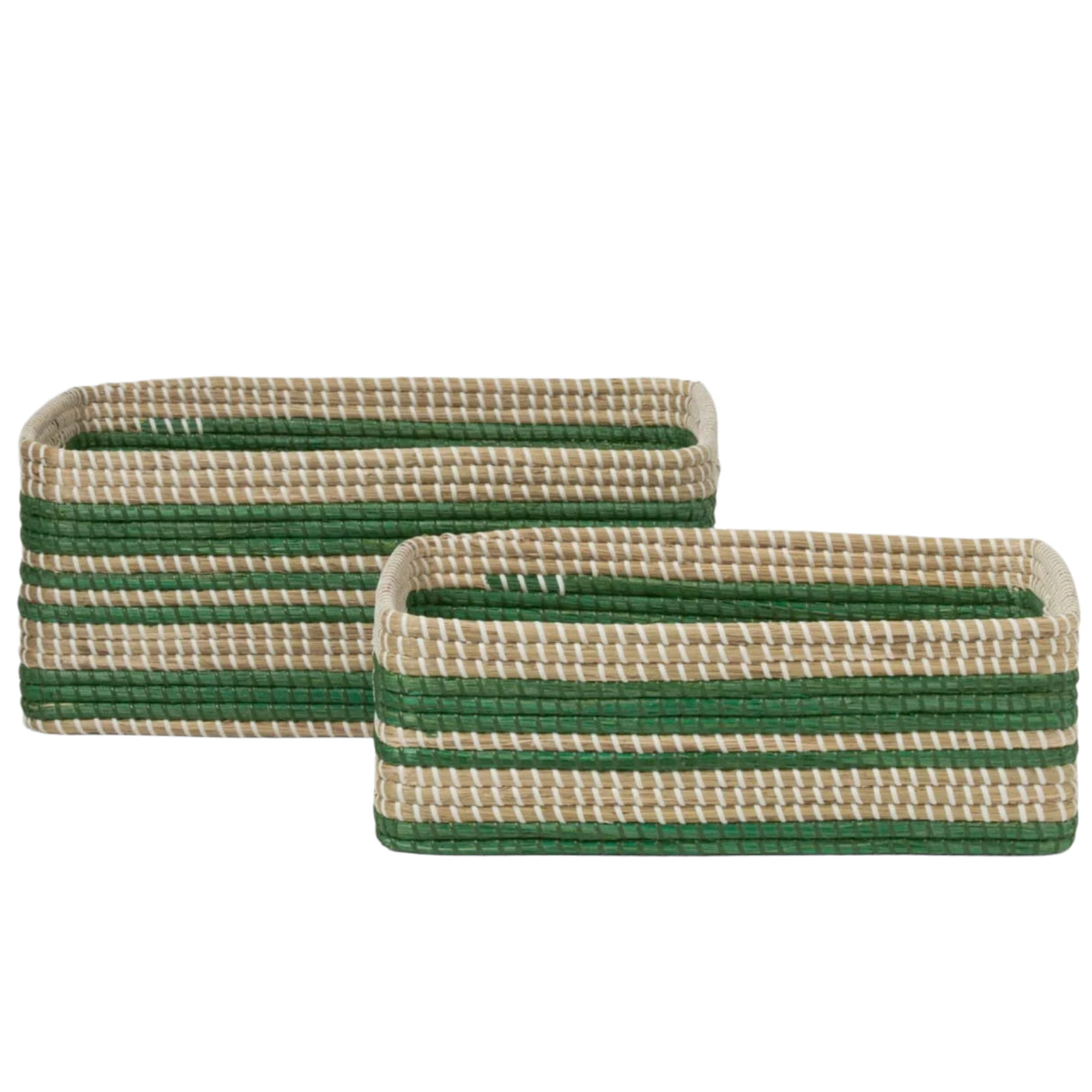 Pigeon and Poodle Arley Handwoven Square Basket - Set of Two Decor