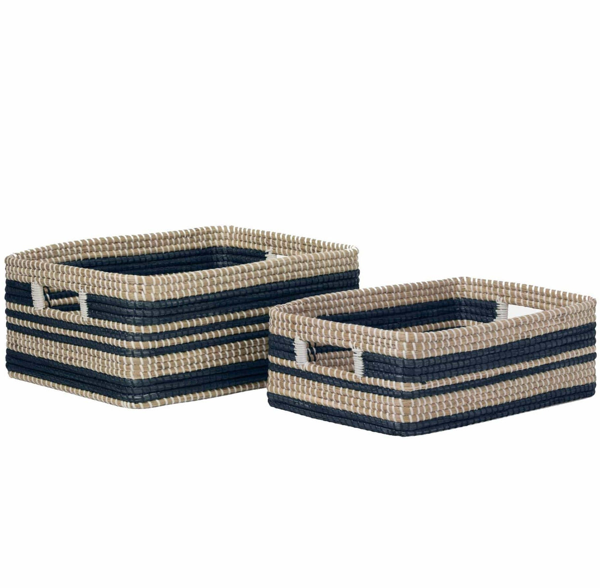 Pigeon and Poodle Arley Handwoven Square Basket - Set of Two Pillow & Decor