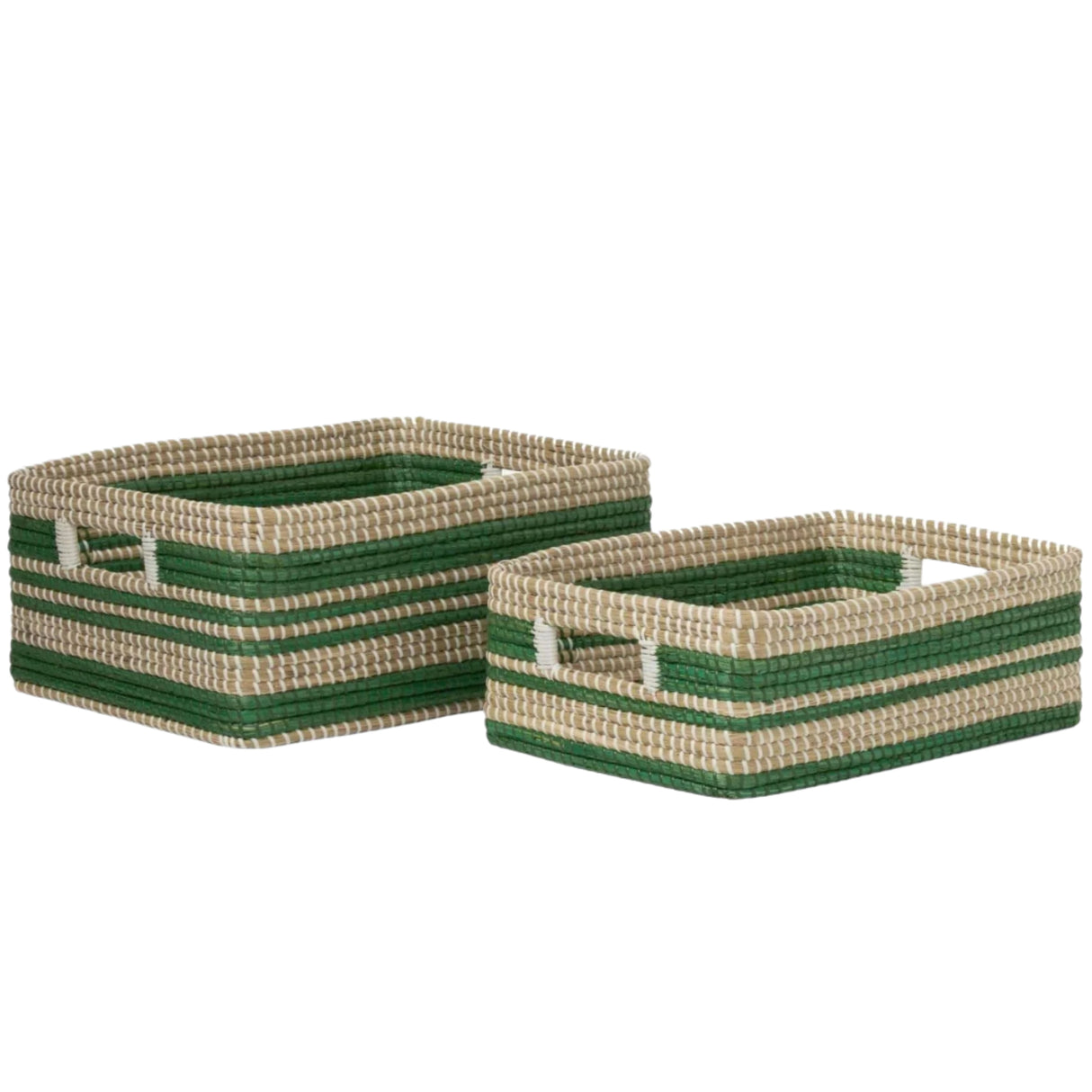 Pigeon and Poodle Arley Handwoven Square Basket - Set of Two Pillow & Decor