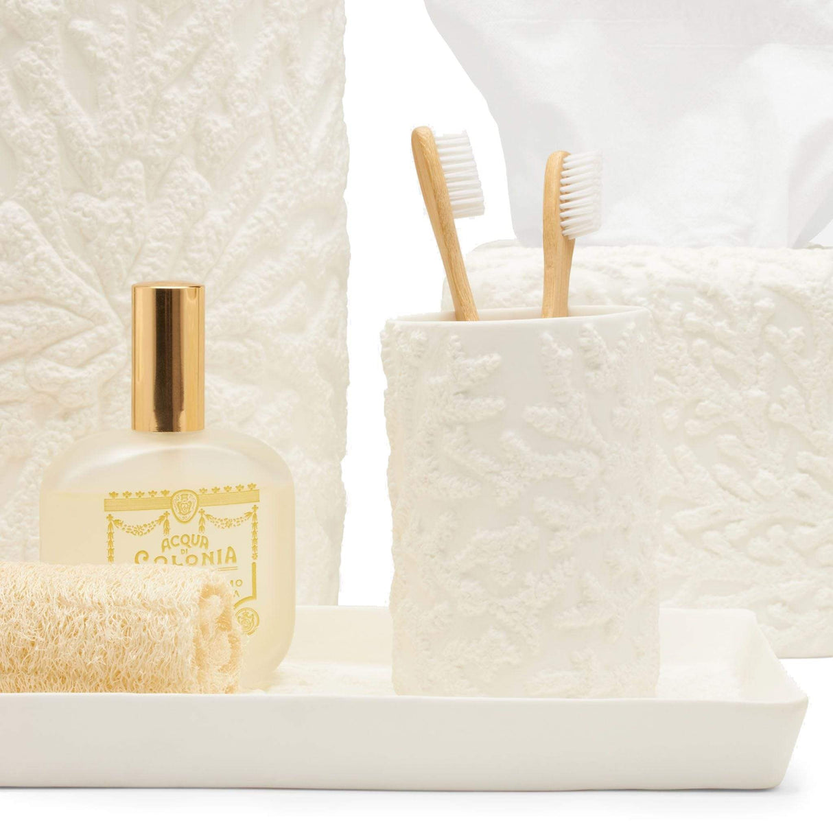 Pigeon & Poodle Alanya Brush Holder Bedding and Bath pigeon-poodle-01ALAN-WH-BHRD 08415971603525