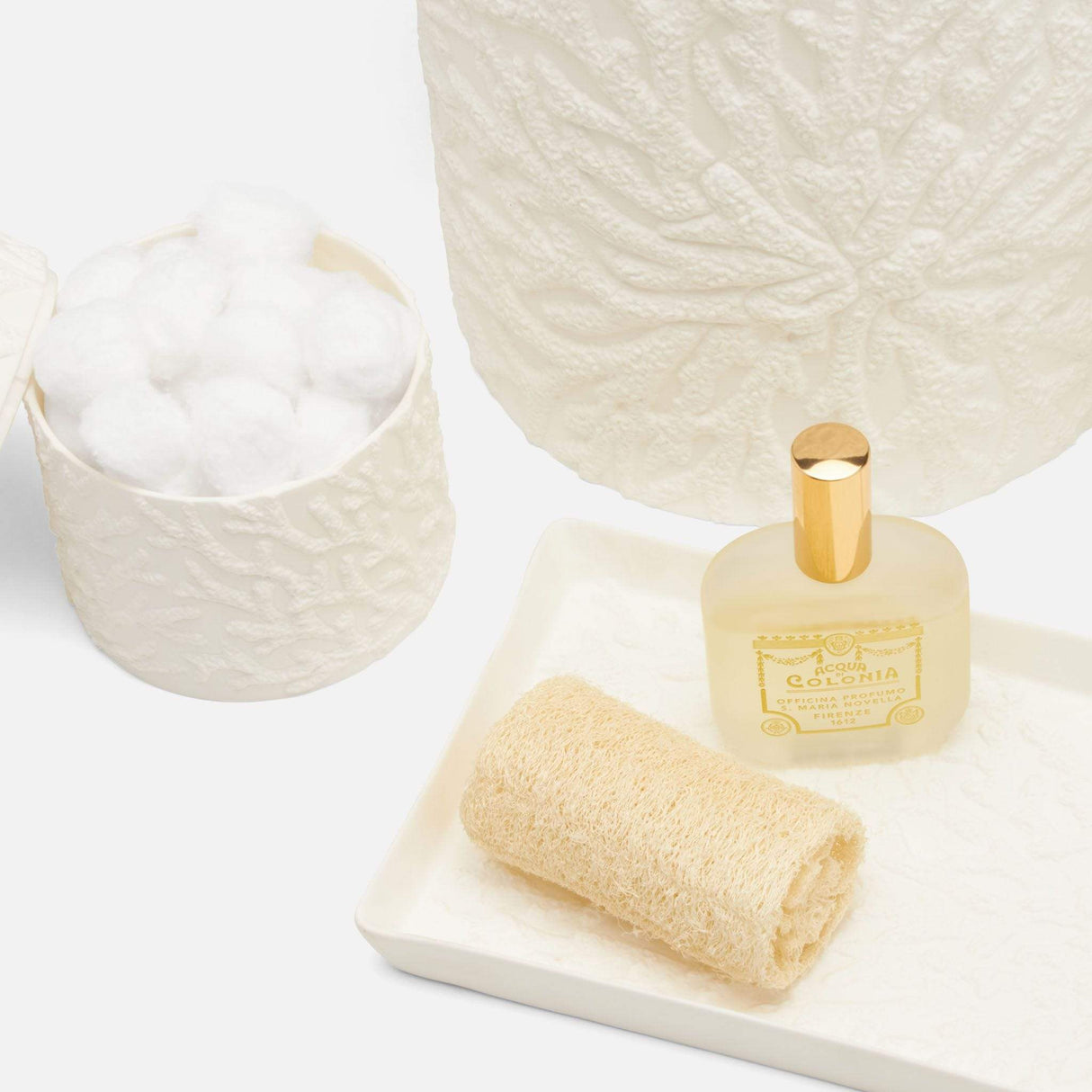 Pigeon & Poodle Alanya Wastebasket Bedding and Bath pigeon-poodle-01ALAN-WH-WBRD