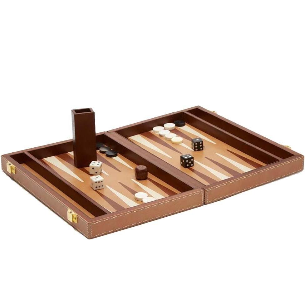 Pigeon & Poodle Grantham Small Backgammon Set - Beige Decor pigeon-poodle-grantham-small-beige