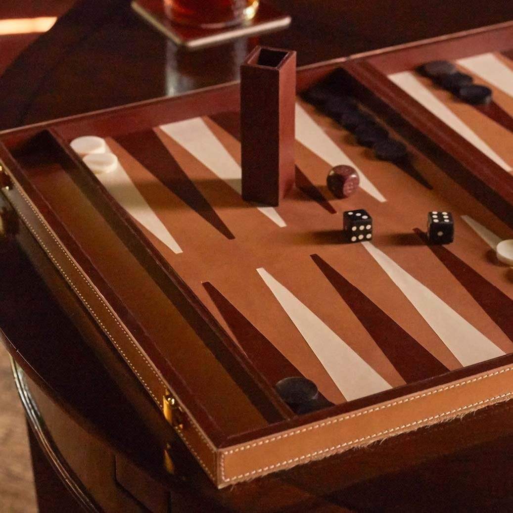 Pigeon & Poodle Grantham Small Backgammon Set - Beige Decor pigeon-poodle-grantham-small-beige