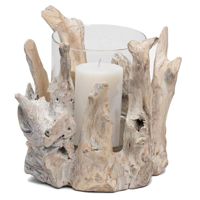 Pigeon & Poodle Maringa Driftwood Candle Holder Pillow & Decor
