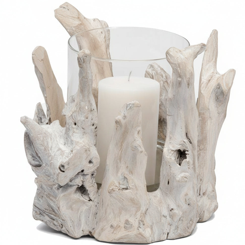 Pigeon & Poodle Maringa Driftwood Candle Holder Pillow & Decor