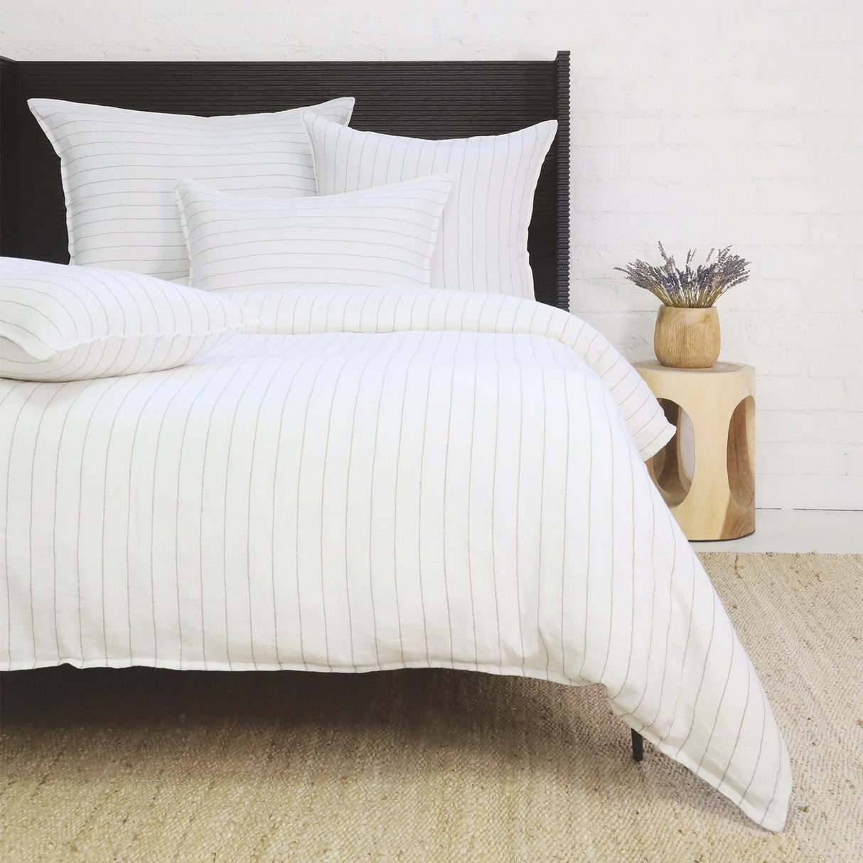 Pom Pom at Home Blake Duvet - White/Natural Bedding and Bath
