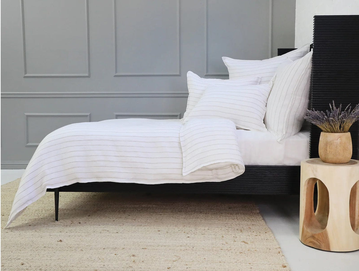 Pom Pom at Home Blake Duvet - White/Natural Bedding and Bath