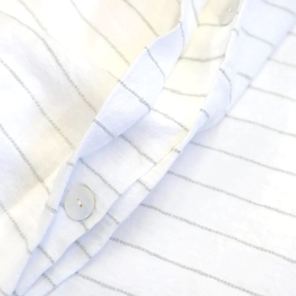 Pom Pom at Home Blake Duvet - White/Ocean Bedding and Bath