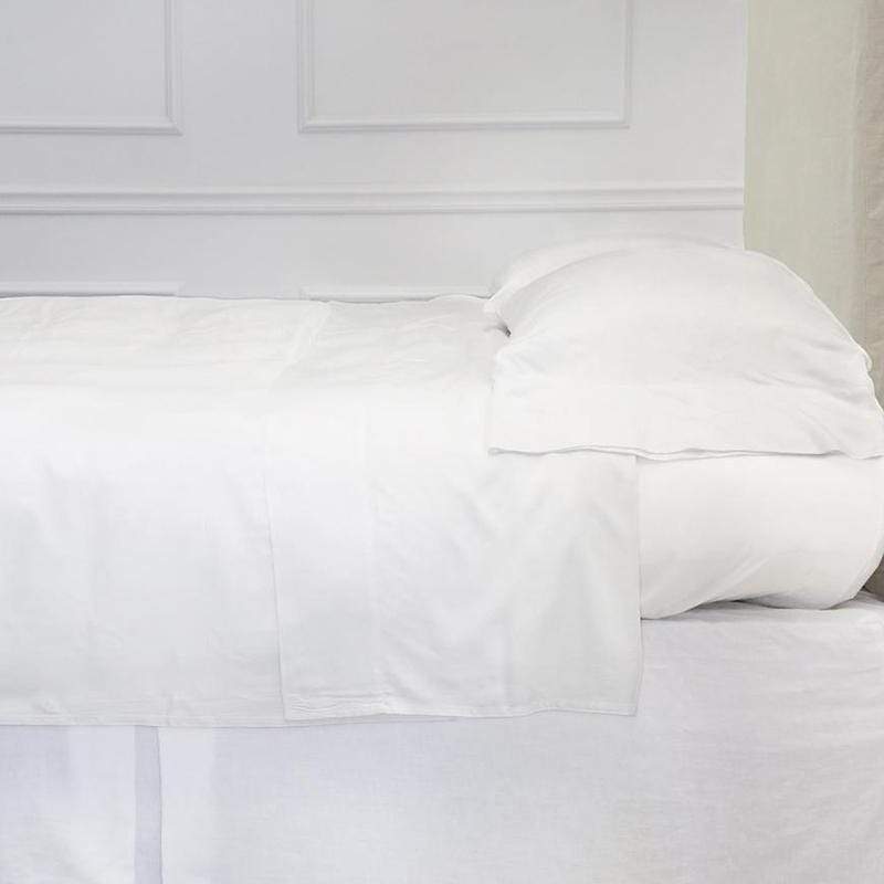 Pom Pom at Home Cotton Sateen Sheet Set - White Bedding and Bath