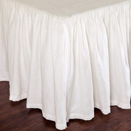 Pom Pom at Home Gathered Linen Bedskirt - Cream Bedding and Bath