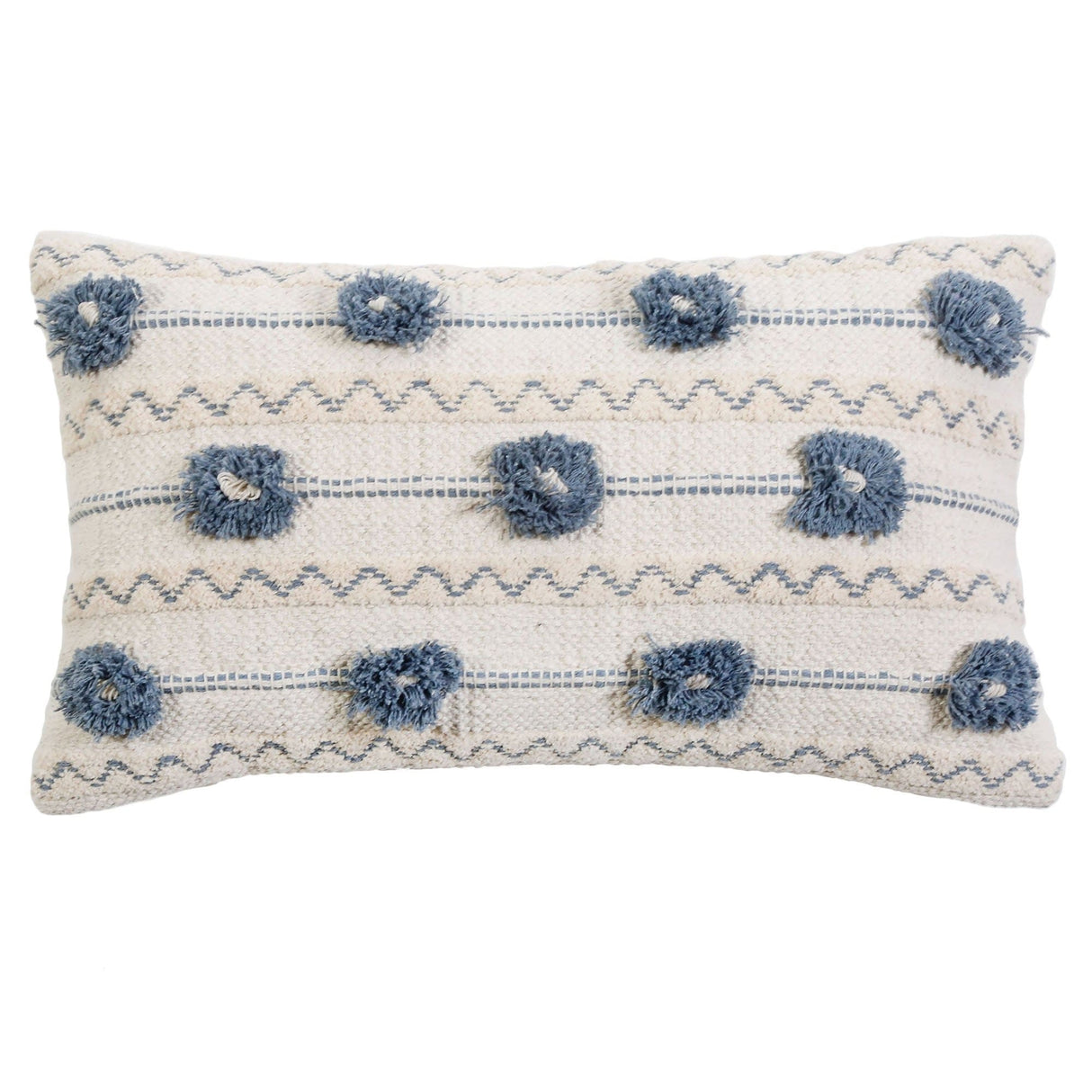 Pom Pom at Home Izzy Pillow - Ivory/Denim Pillow & Decor pom-pom-LA-3200-ID-10X