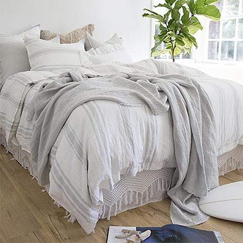 Pom Pom at Home Jackson Duvet - White/Ocean Stripe Decor