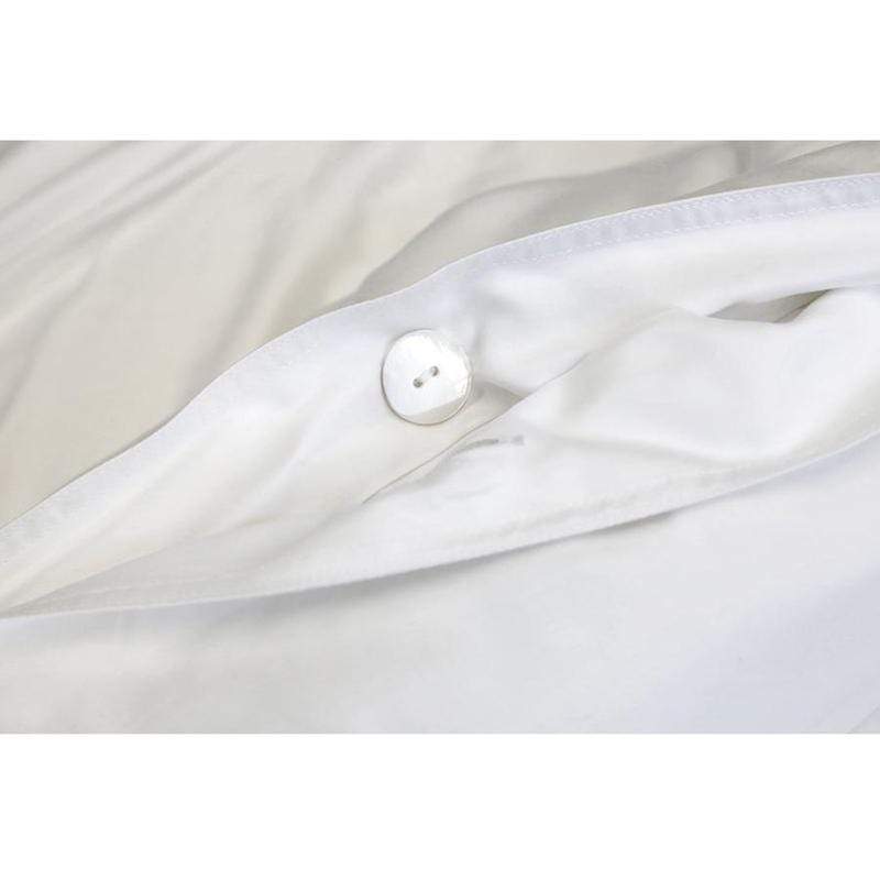 Pom Pom at Home Parker Cotton Sateen Duvet Cover Set - White Bedding and Bath